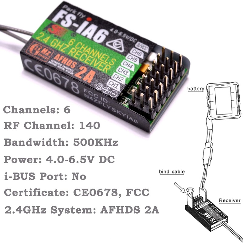 Flysky FS-IA6 Receiver 6CH Dua - Fpv Drone Battery recension och pris