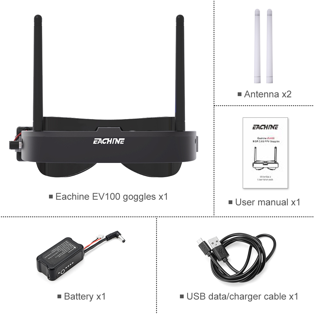 Eachine EV100 720*540 5.8G 72C - Fpv Drone Goggles recension och pris